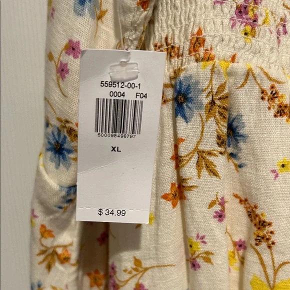 Old Navy Floral Spaghetti Strap Dress - Cream, Yellow, Blue - Picture 3 of 4